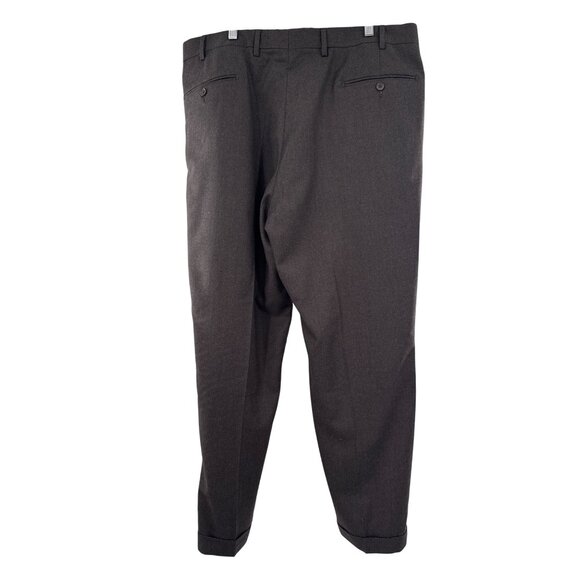 Zignone Italy ENZO MANTOVANI Mens Gray Wool Cashmere Dress Pants Cuffed 40x30 - Picture 2 of 10